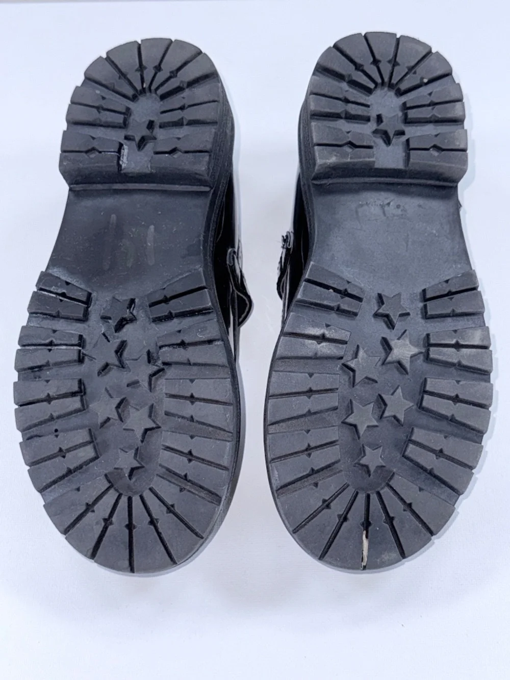Soda Kid Flip Black Patent Mary Jane Lug Loafers Girls Size 13M